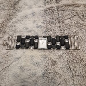 Badgley Mischka Silver and Black Timepiece